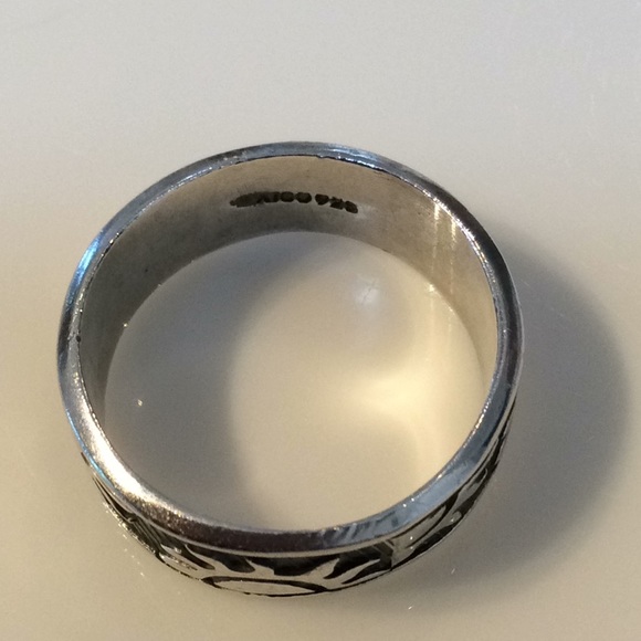 Men’s Sterling Silver Sun Motif Band Size 11.5 - Picture 3 of 6